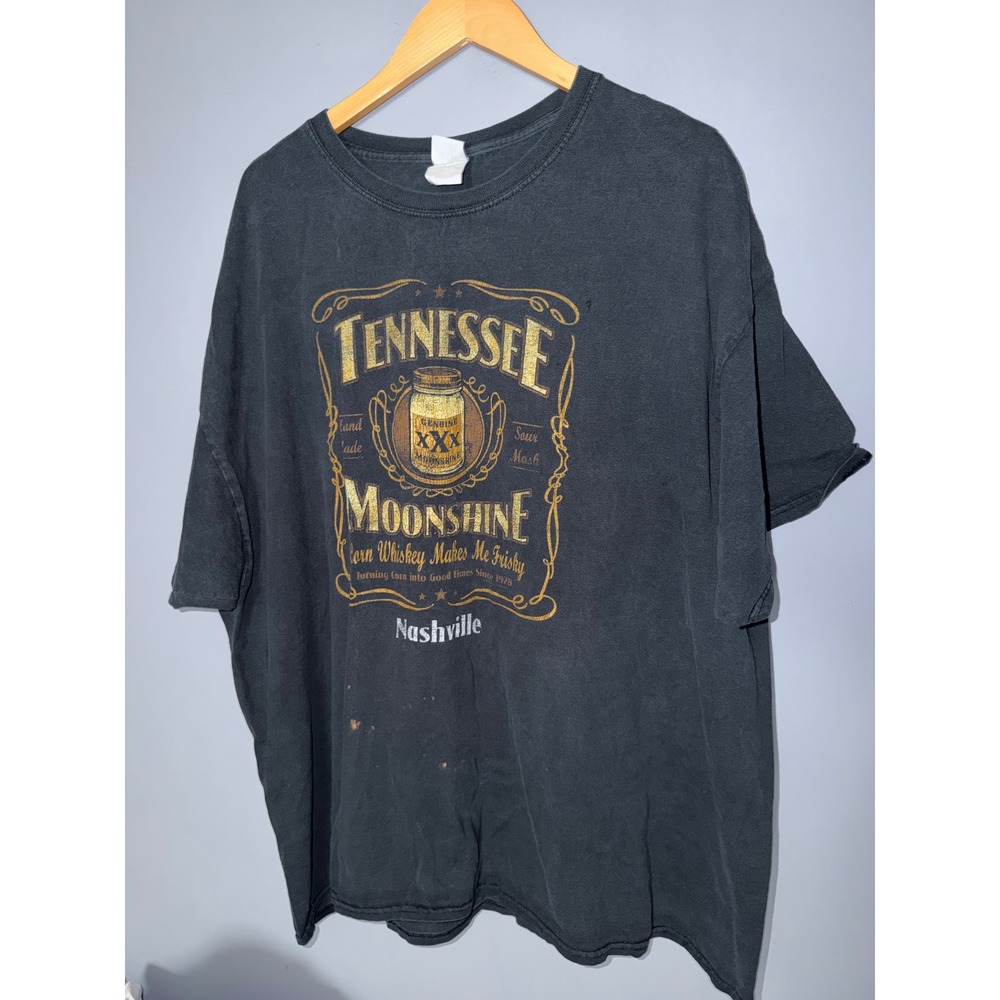 Gildan Tennessee Moonshine Nashville Graphic T-Shirt Black Distressed Mens 3XL